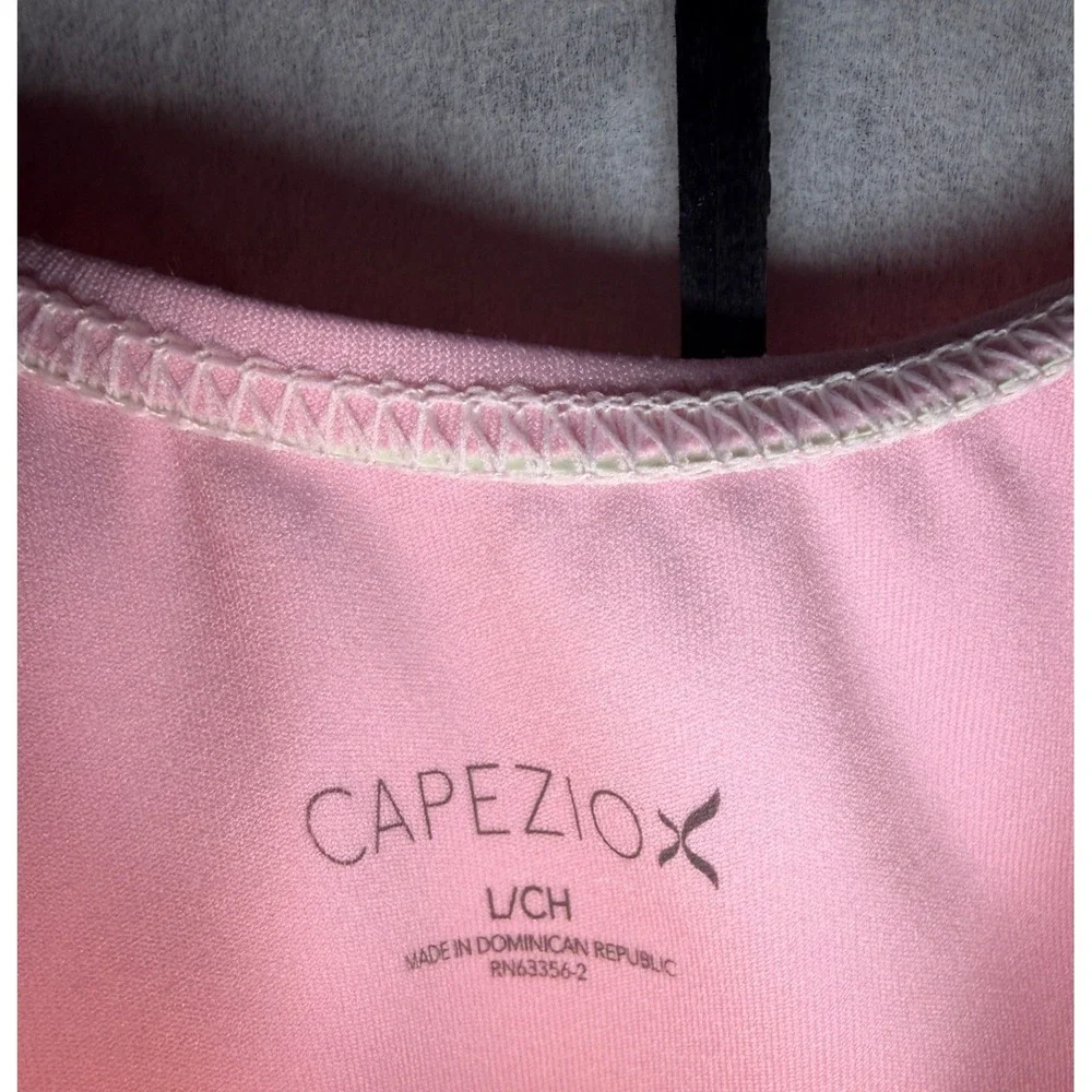 Capezio Leotard Kids Large Pink New Short Sleeve Scoop Neck Dancewear J220
